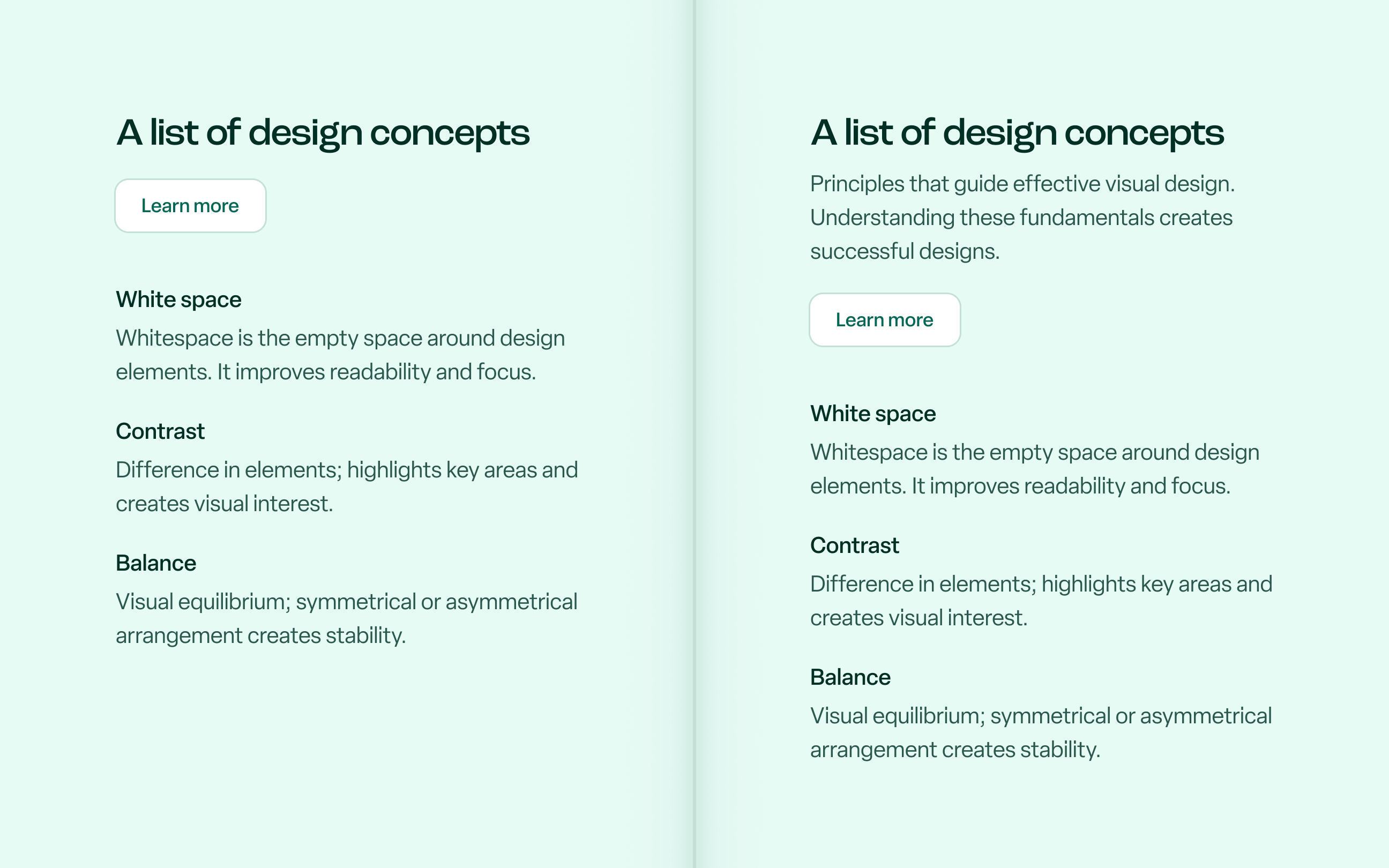 Showing addition of a paragraph to the design - 1 state